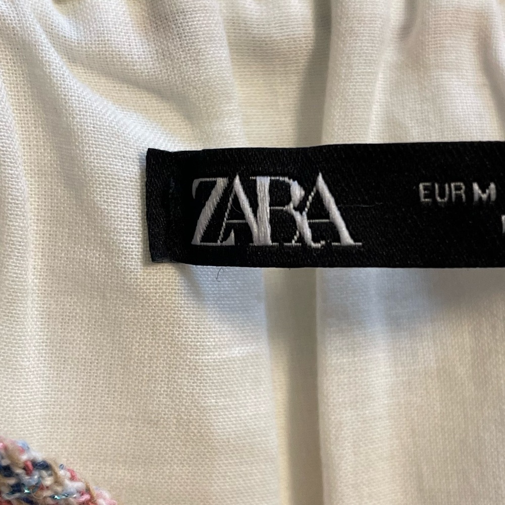 Zara Metallic Tweed Corset Bra Top / Crop Top Size Medium New with Tags Size M - Picture 10 of 13